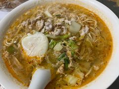 肉丝鸡蛋面-老太皮肚面