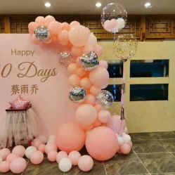 -宝宝百日宴周岁生日派对气球布置策划