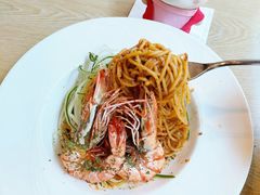 和風肉醬明蝦義大利麵-Dazzling Cafe 蜜糖吐司专卖店