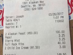 账单-The Crab Pot Seattle