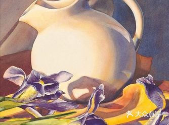 一组立体饱满的水彩花卉作品