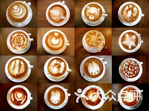 世界不同的咖啡拉花展示