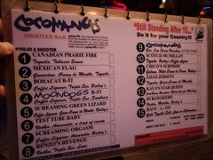 菜单-Cocomangas Shooter Bar