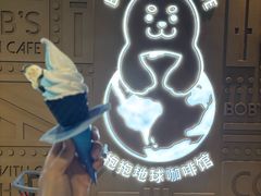 牛乳＋海盐双色冰川冰淇淋-抱抱地球咖啡馆(国家海洋博物馆店)