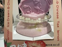 雪绒莓莓团扇冰-须尽欢·冰淇淋&中国茶(翔殷路店)