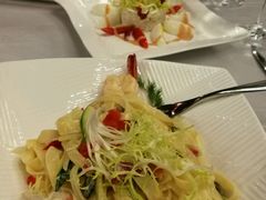 大虾宽意面，俄式沙拉，海鲜意面，时光汤-国家大剧院西餐厅