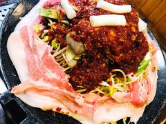 炒八爪鱼五花肉-青春韩国料理(汽博店)