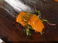 三文鱼刺身香菇芥蓝-渡鲑亭(东二环泰禾广场店)