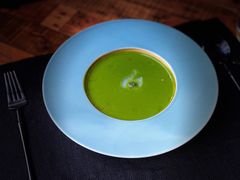 西葫芦瓜汤配扇贝刺身及黑鱼子酱-AZUL by FUEL蓝色·法式酒馆(琶醍店)