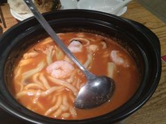 番茄汤牛肉剪刀面-九毛九西北菜(大东海店)