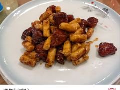 橙香牛肉粒烧年糕-罗阳人家私房菜(罗阳路店)
