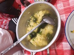 鸡汤裙带菜蛋花汤-荆九爷爆炒桥头三嫩(夫子庙店)