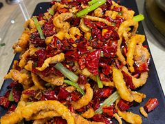干煸鱿鱼须-大眼锅贴水饺(河东店)