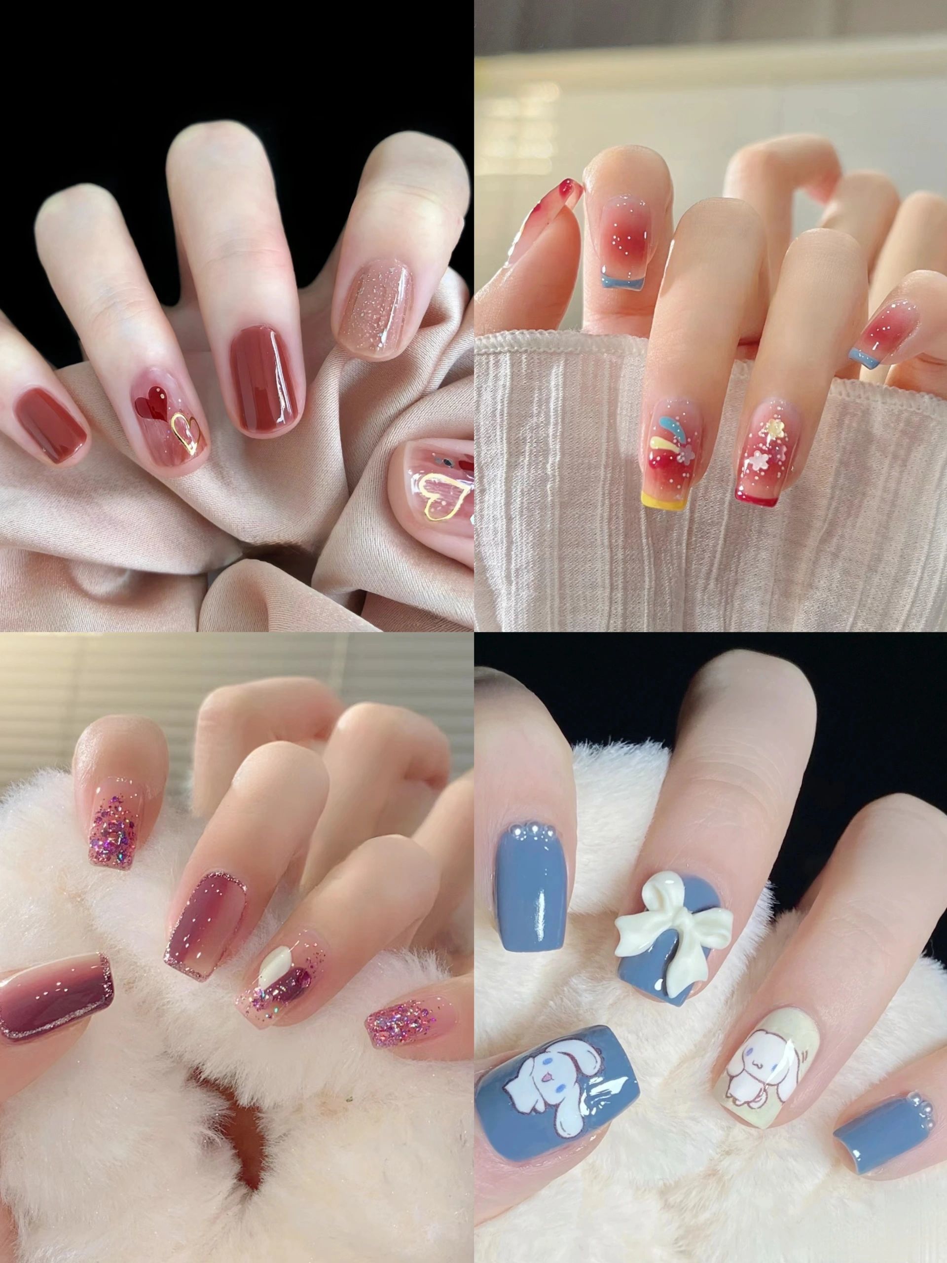 秋冬显白 ins 风美甲💅学生党甜美可爱风