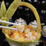 哈密瓜炒虾仁，这是什么神仙美味额！太好吃了呀！