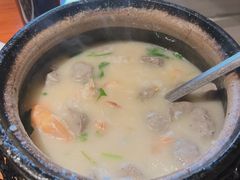 牛肉丸基围虾干贝粥-金穗园·砂锅粥.醉鸡煲火锅(长寿路店)