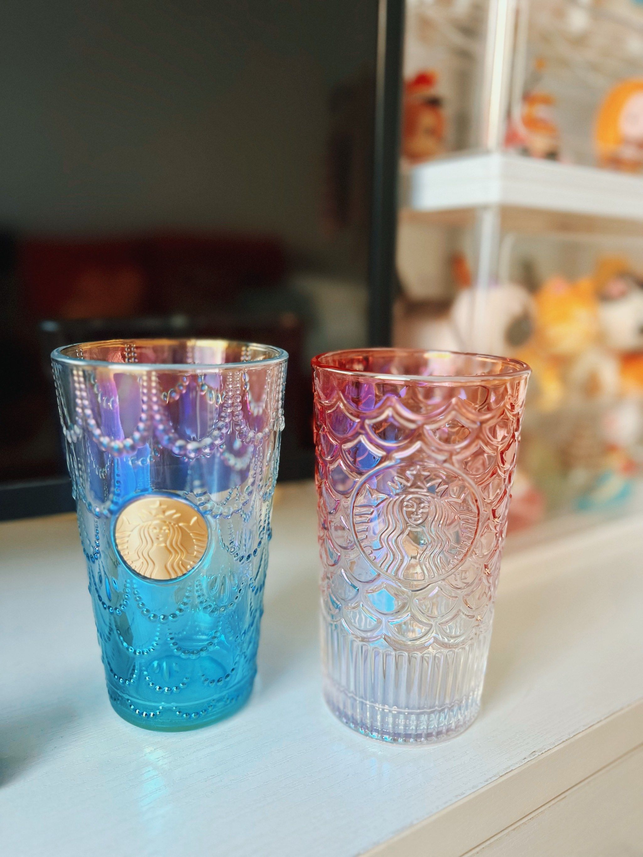 星巴克渐变鱼鳞款水杯