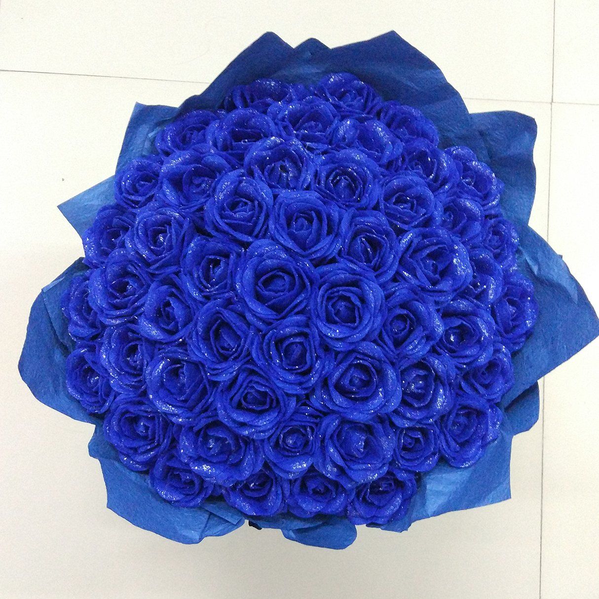 纯手工制作99朵蓝玫瑰🌹