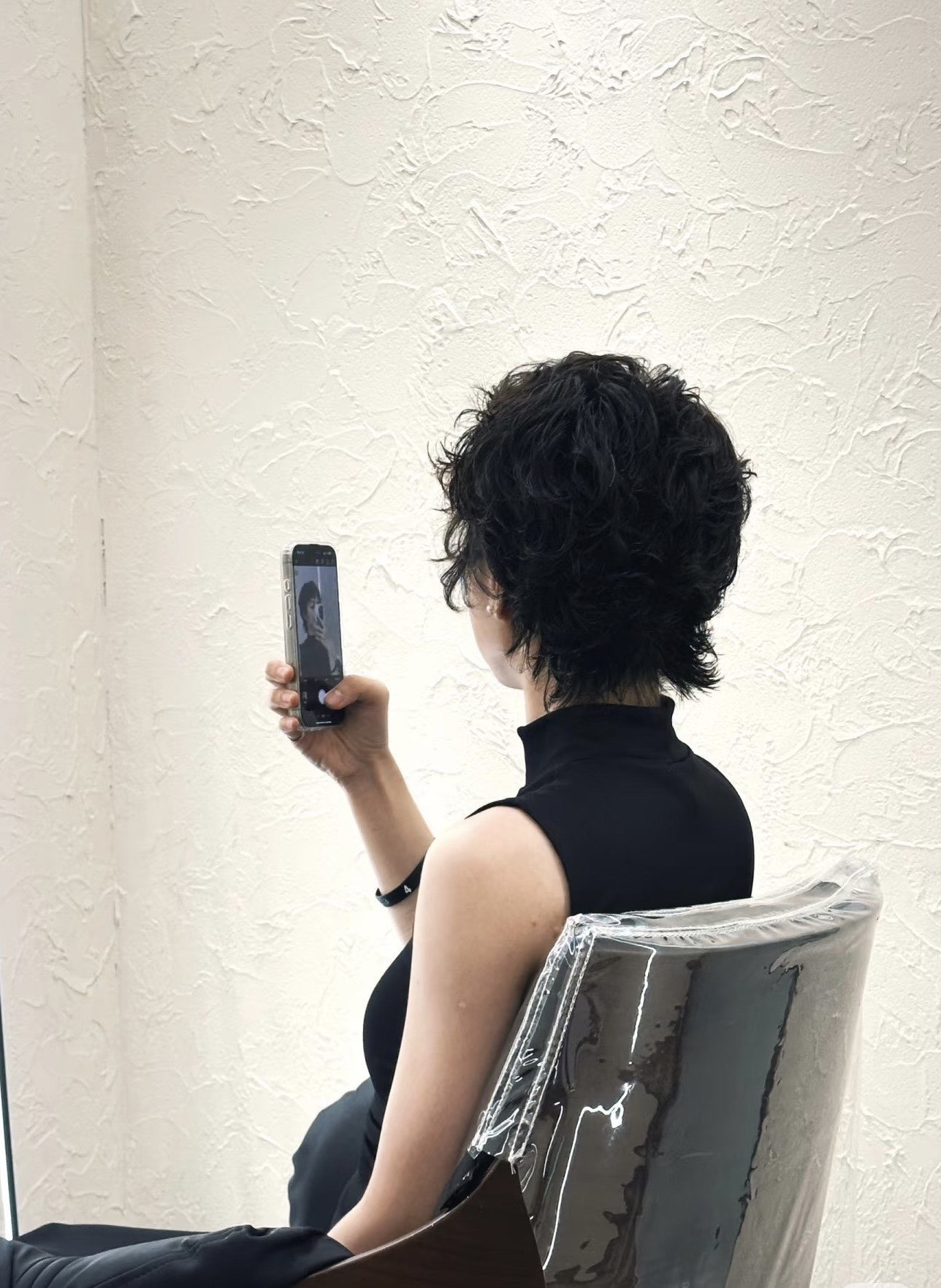 短发法式烫,菠萝头