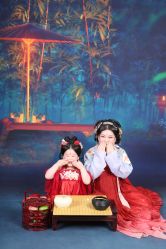 -后宫·古装汉服京剧儿童亲子全家福摄影