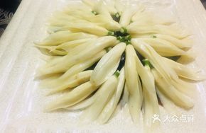 Bamboo Shoots with White Orchid Flowers