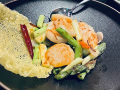 xo酱烧芦笋带子-万丽轩·粤菜(王府井金茂万丽酒店)