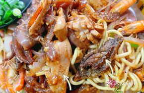 Shrimp, Pork Kidney and Eel Stir-fry