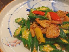 黑猪肉炒秋葵-广州文华东方酒店·江-由辉师傅主理