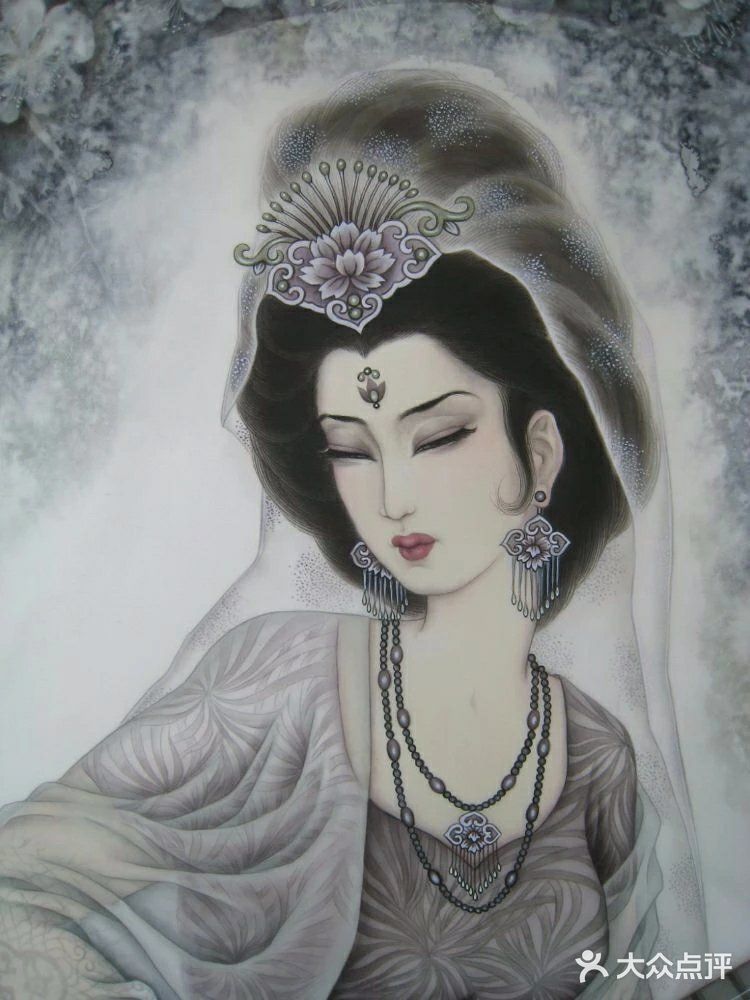 中国女神的韵味，藏在她的工笔画里🎨🎨