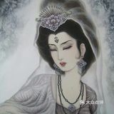中国女神的韵味，藏在她的工笔画里🎨🎨
