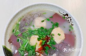 Duck Gizzard and Duck Blood Noodle Soup