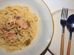 奶油蘑菇培根意面-秀儿家の小确幸花园西餐厅