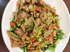 小炒黄牛肉-刘胖子家常菜·蹄花焖藕(中南店)
