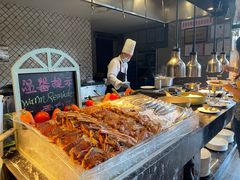 自助取餐区-美食汇海鲜自助餐厅·小龙虾烧烤(富力万达文华酒店)