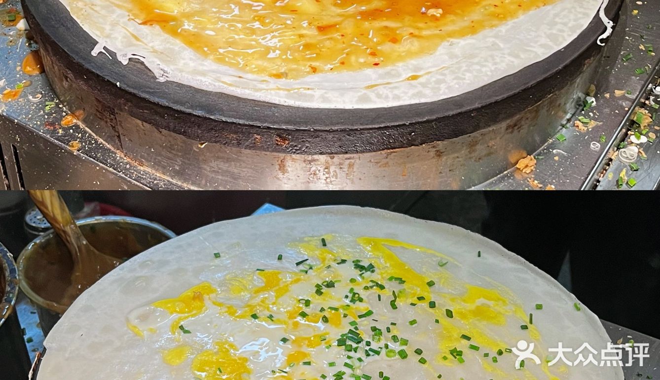 在赣州回次校门口吃回美味的鸡蛋煎饼🔥