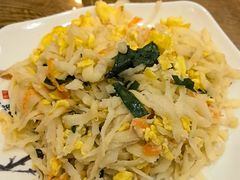 韭菜鸡蛋炒拨烂子-五台山大锅饭