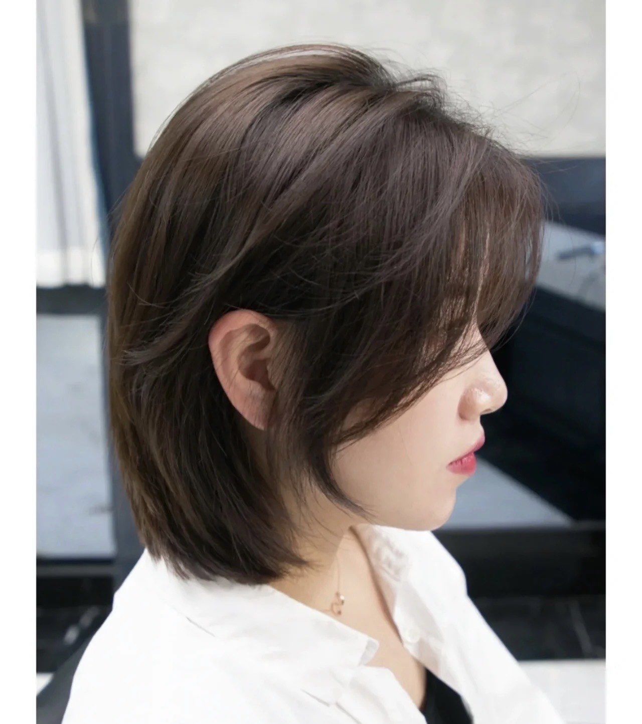 日系斜刘海 #日系凌乱感短发 齐肩短发