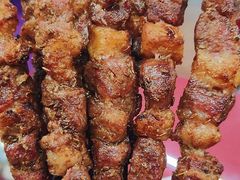 羊肉串-北京龙庆四季香农家饭庄·灶台鱼·碳烤虹鳟鱼(龙庆峡店)