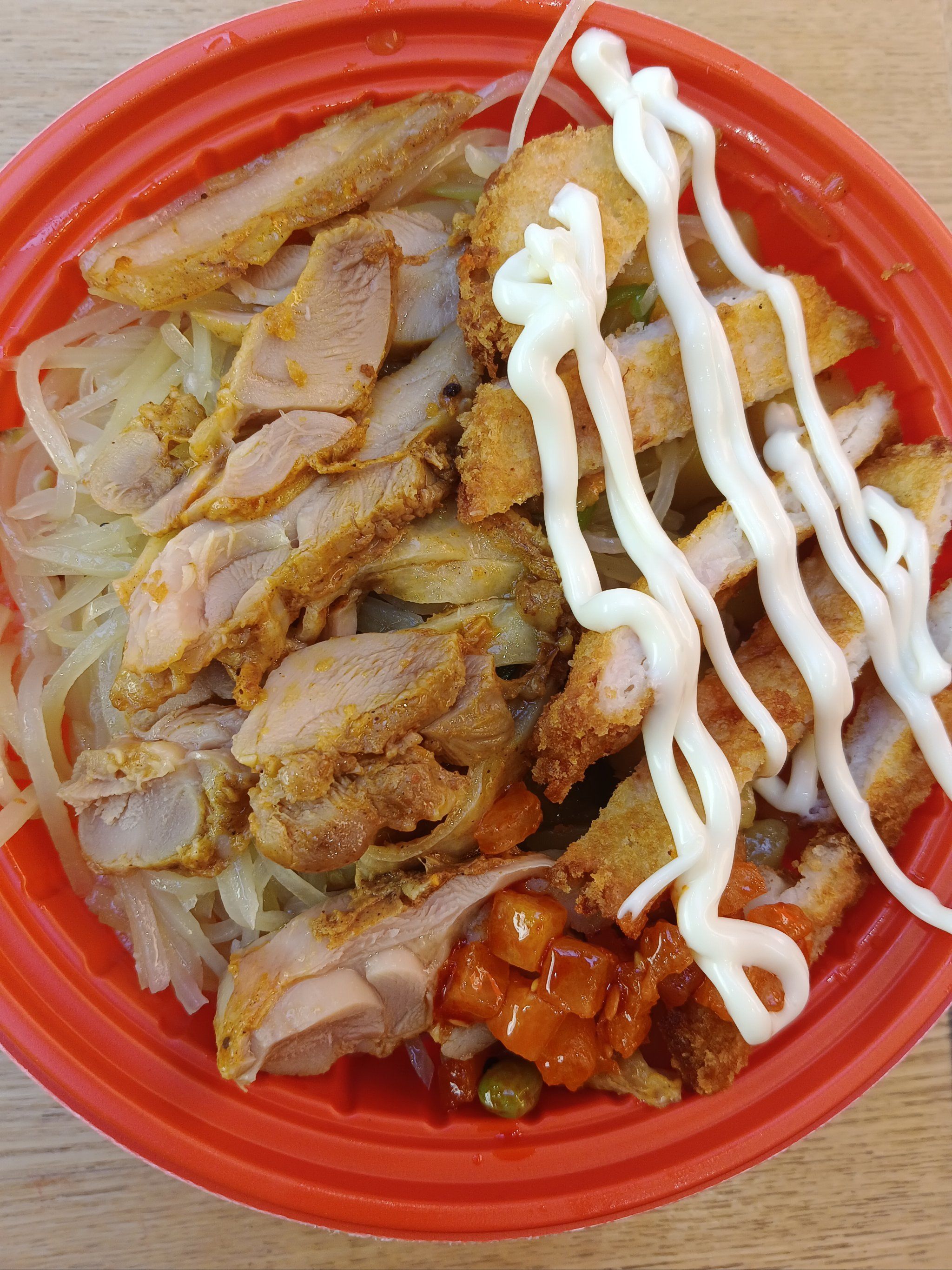 烤肉鸡排双拼饭