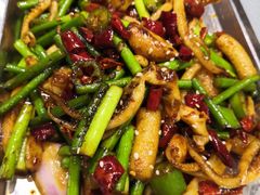 蒜苗爆炒鱿鱼-江宁肚包鸡(铁心桥店)