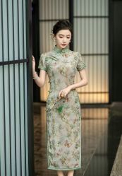 -金扣子旗袍新娘装订婚喜婆婆喜妈妈定制(宽厚里旗舰店)