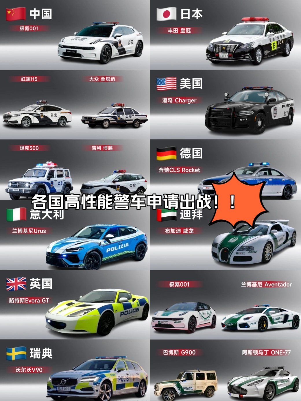 各国高性能警车申请出战!