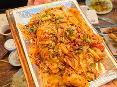 泡菜肉丝炒面片-阿记烧烤(英达路店)