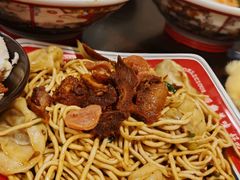 叉烧干捞扁实面-明叔捞面