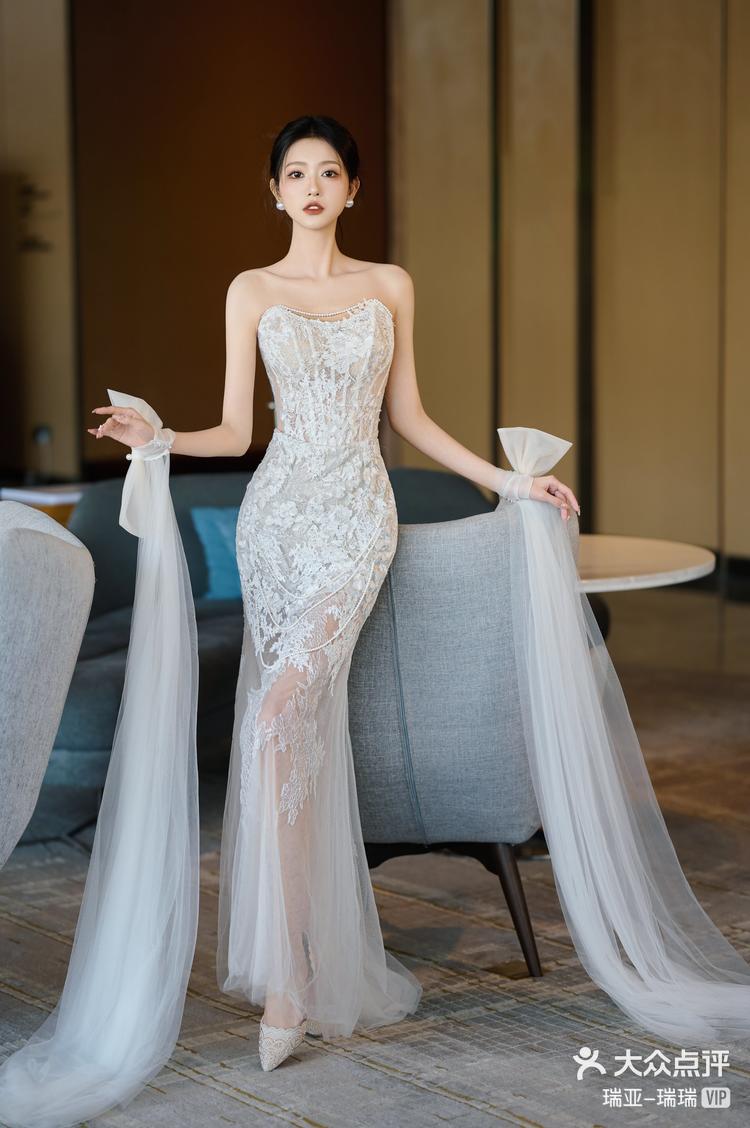 珍珠少女邂逅复古蕾丝婚纱开封婚纱