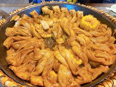 鱼锅粘卷子-华盛园卷子王农家菜水库鱼