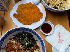 蛤蜊猪肝拌面+虎皮蛋-沪西老弄堂面馆(定西路店)