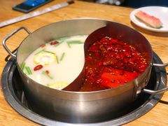 猪肚鸡香辣双味锅-青瓷火锅料理(西单大悦城店)