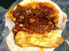蛋菜夹馍优质-清真马乐贝腊牛肉蛋黄菜夹馍(马蓉洒金桥店)