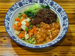 三合一菠菜拌面-老陈婆手工面庄